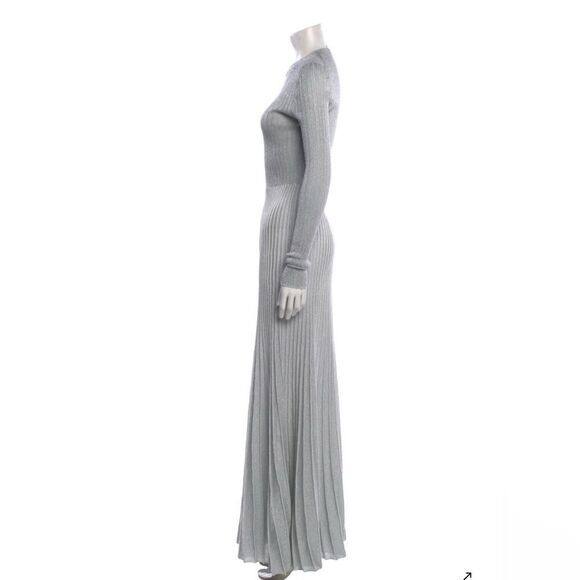 KHAITE Shimmering Silver Long Sleeve Dress - Picture 2 of 3